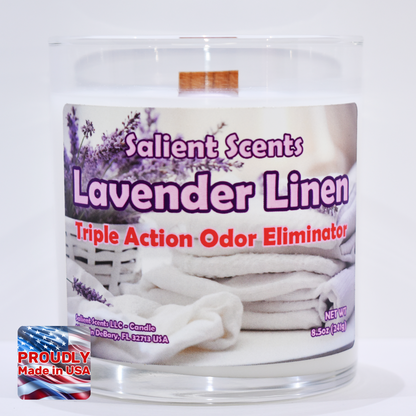 Lavender Linen - Luxury Coconut Wax Odor Eliminating Candle