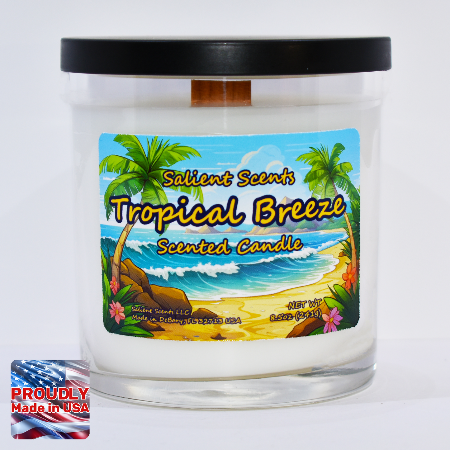 Tropical Breeze - Luxury Coconut Wax Odor Eliminating Candle